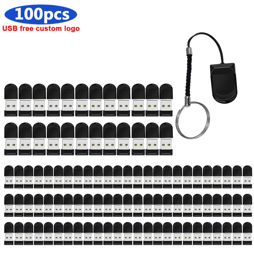 10/50/100PCS super mini USB Flash Drive 32GB Pen Drive 64GB Mini USB 2.0 Flash Disk 16GB 128GB Memory Pendrive Cle Stick 8gb 4gb
