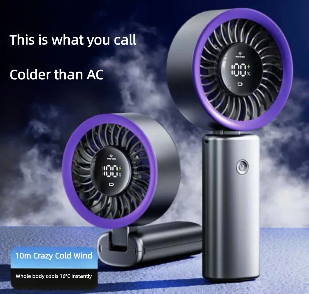 Portable Handheld Fan Foldable Handheld Fan Personal Cooling Ultra Compact Lightweight for Outdoor, Office