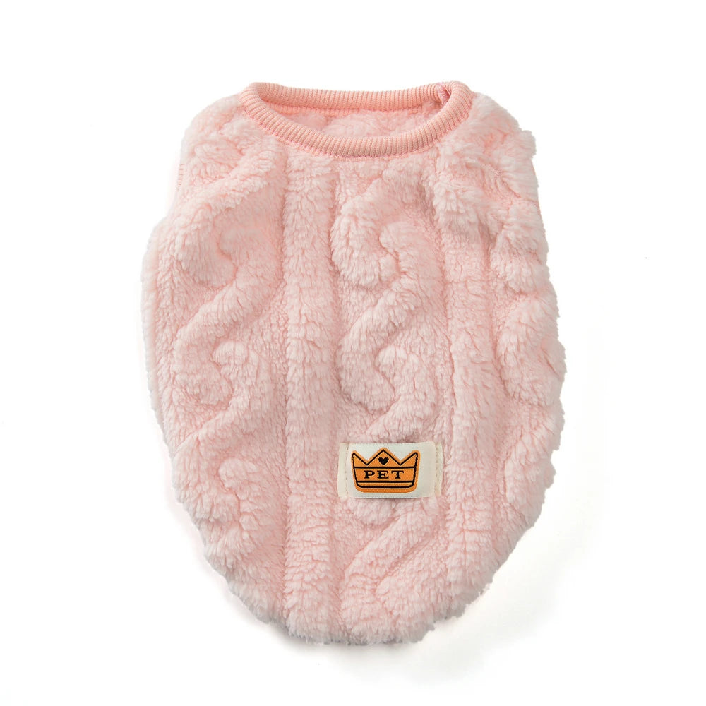 Fleece Warm Dog Cloth Sleeveless Soft Cozy Plush Vest Puppy Winter Overall for Small Medium Pet Sweatshirt for Dog and Cat