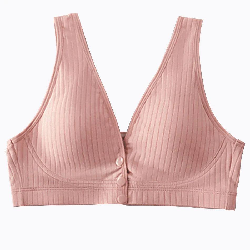 Cotton Maternity Nursing Bras Pregnant Breastfeeding Front Button Thin Breatable Pregnancy Women Underwear No Underwire Bralette