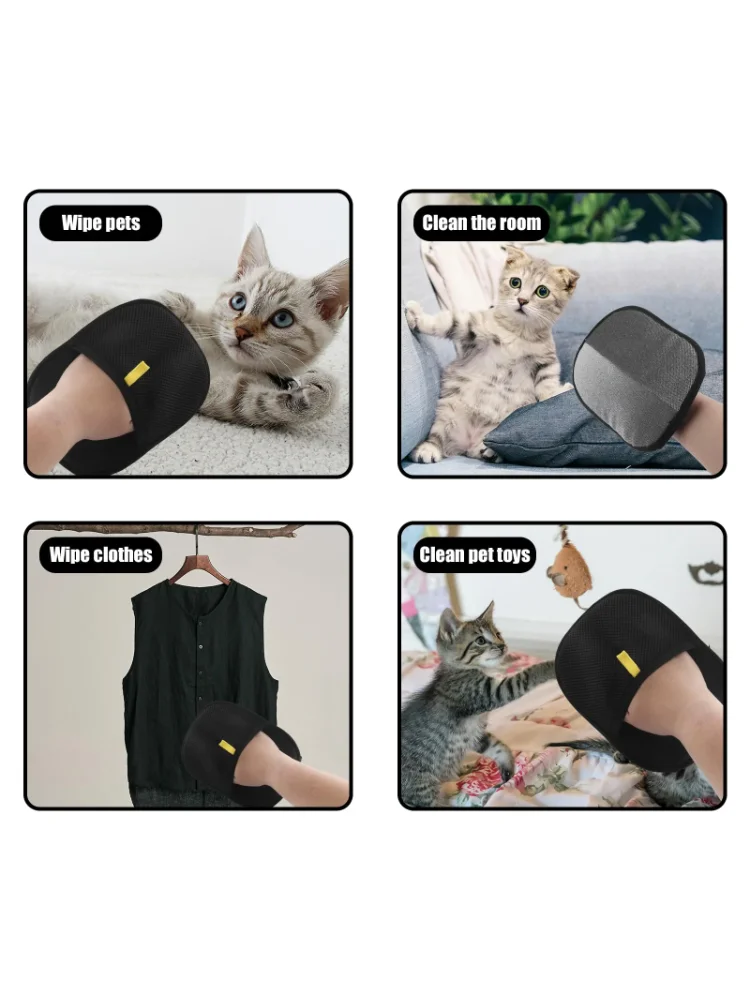 Pet Hair Removal Tool Reusable Static Removal Gloves, Double-Sided Grooming Gloves for Pets, Removes Pet Fur Hair for Carpets