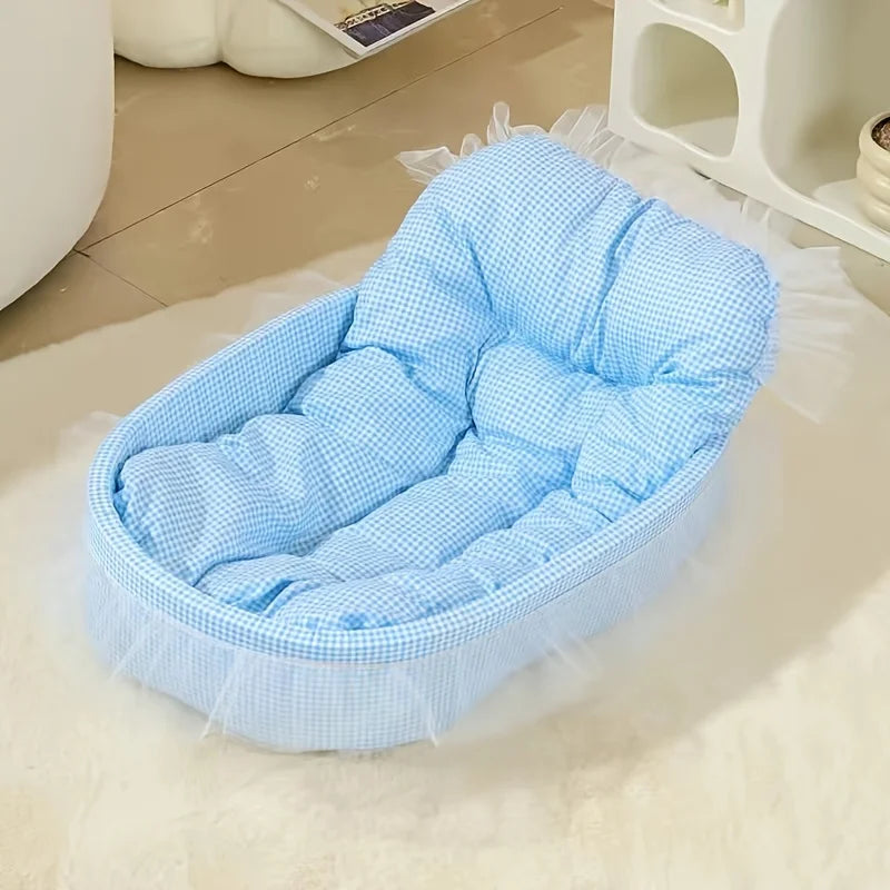 Cat Sofa Bed Comfortable Pet Nest 1pc Soft and Hairball Resistant Cute Lace Princess Bed for Cats and Small Dogs