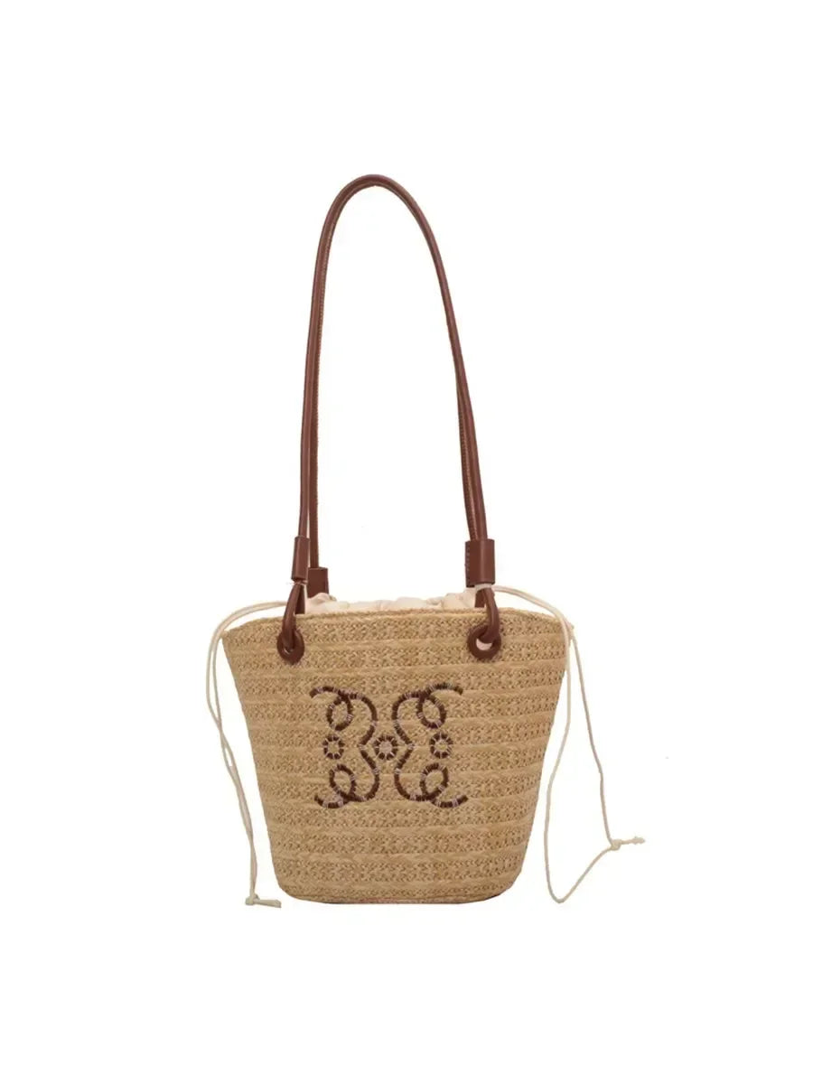Summer New Vacation Woven Straw Bag, High Quality Seaside Beach Bag for Women, Women's Beach Bags Bucket Bag