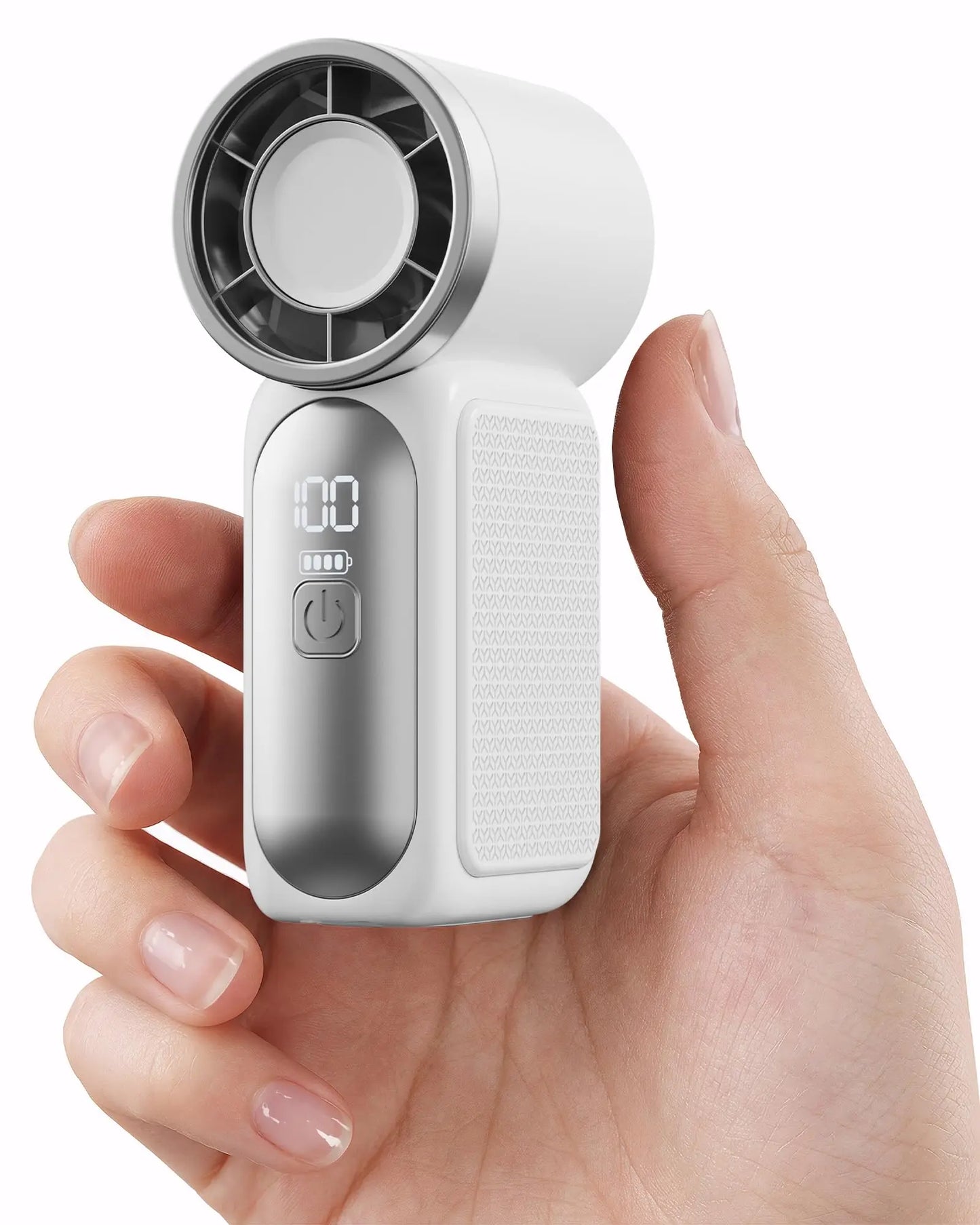 Portable Handheld Mini Fan, 6 Speeds 16900 RPM High Velocity Personal Fan with LED Display, USB Rechargeable,