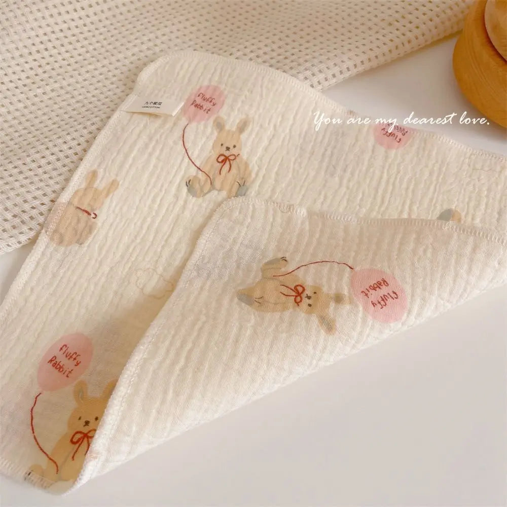 Cotton Baby Face Towel Square Infant Bib Soft Saliva Towel Floral Print Feeding Burp Cloths Children's Absorbent Handkerchief