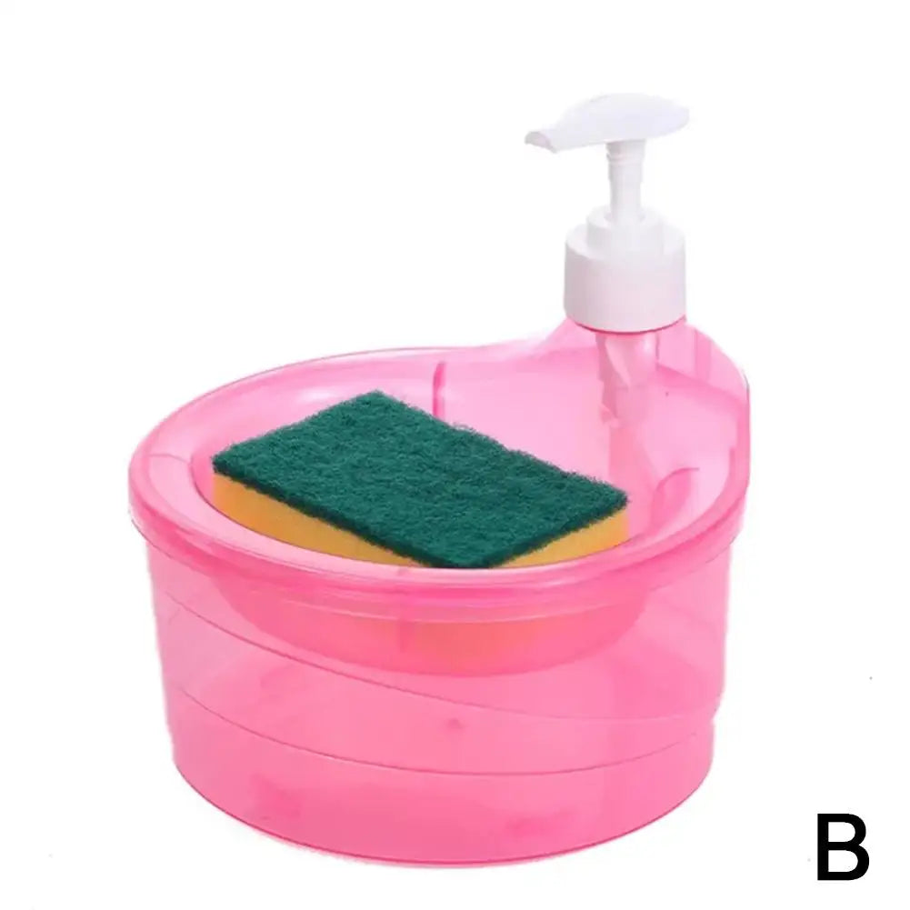 Soap Dispenser Bottle With Sponge for Detergent Liquid Kitchen Dish Soap Dispenser Kitchen Sponge Dispenser Manual Soap Pump