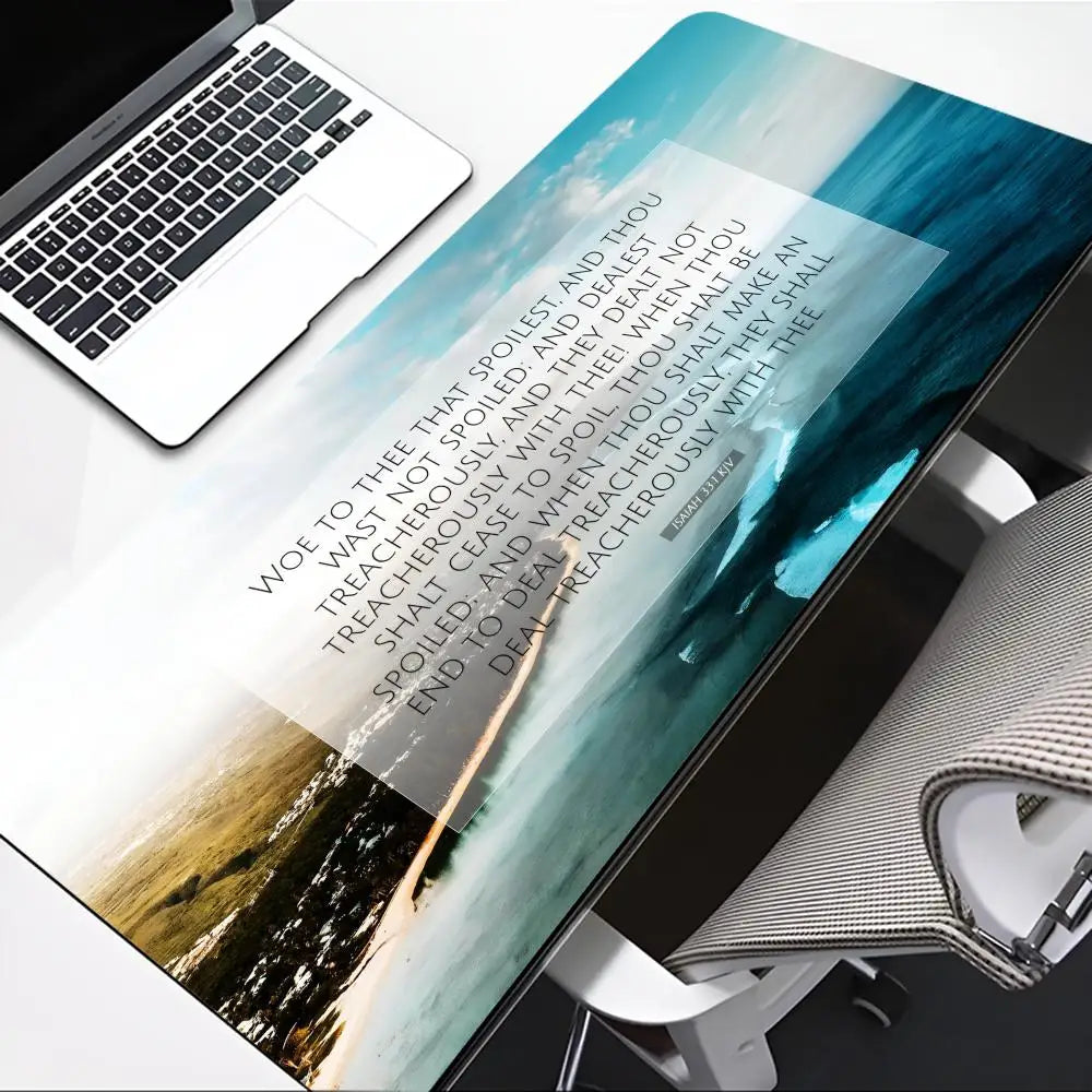 Bible Verse Mouse Pad Game mouse pad face gamer desk pad mouse pad carpet accessories table pad