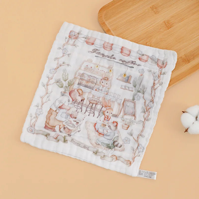 Baby Towels 100% Cotton Muslin Swaddle Cloths Highly Absorbent Soft Gauze Washcloths for Newborn Bath Face and Drool Care