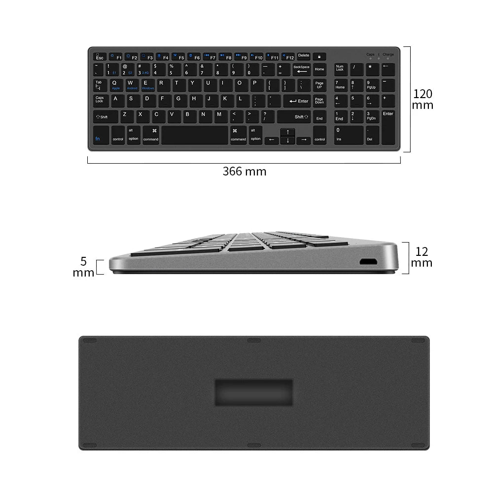 New Bluetooth 5.0 Wireless Keyboard Mouse Set 2.4G English 102 Keycaps For MacBook iPad Tablet Rechargeable Mice Keyboard Laptop