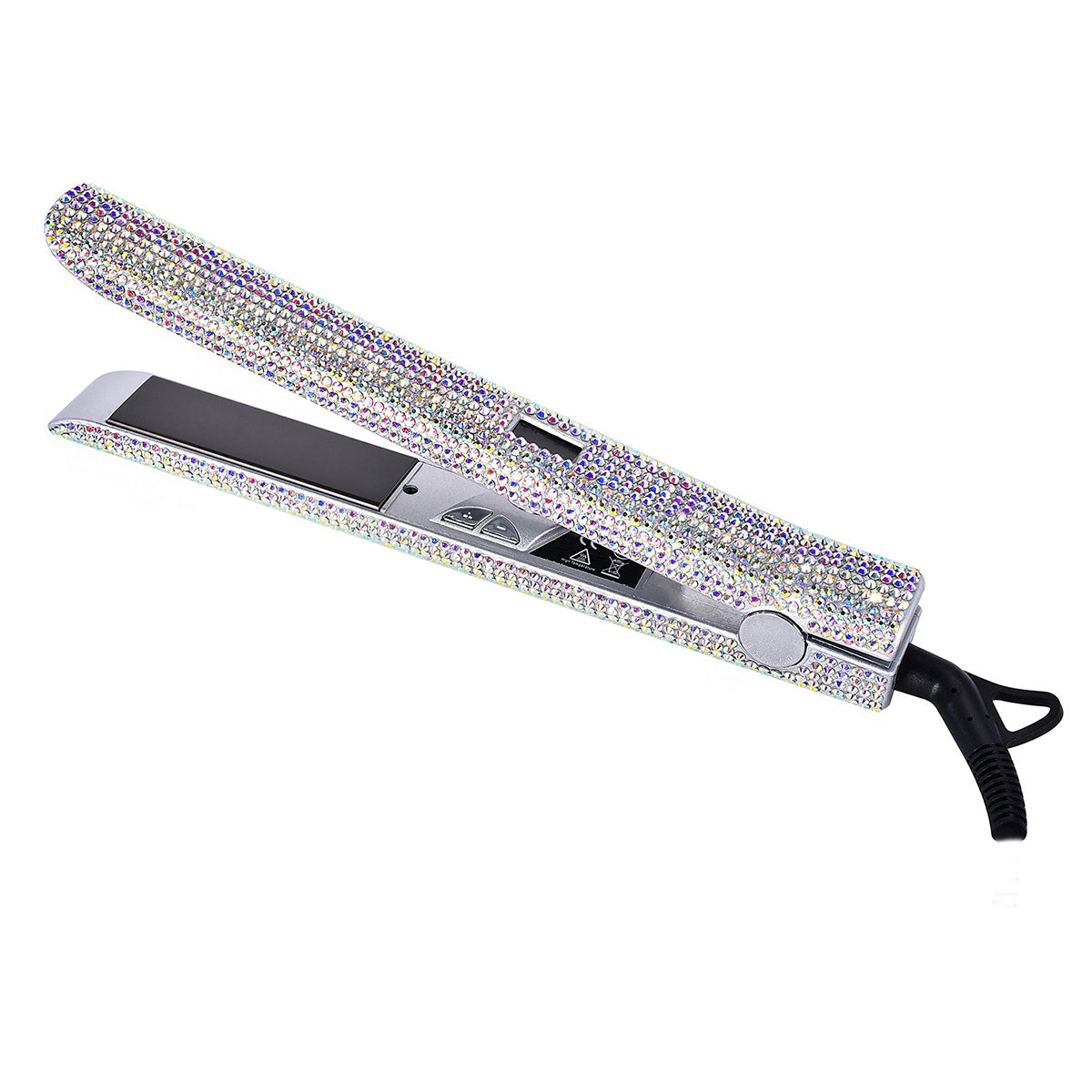 Bling Rhinestone Hair Straightener 2in 1 Flat Iron Hair Straightener Curler for All Hair Styles Professional Fast Adjustable Temperatures Hair Straightener, Salon Equipment, Decorative Iron, Heatresistant Material, Smooth Gl