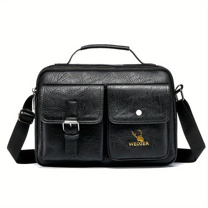 WEIXIER Men's Crossbody Bag Compatible for / - Adjustable Business & Casual Shoulder Pack, Office Bag, Gift for, Husband, Boyfriend ( Material)