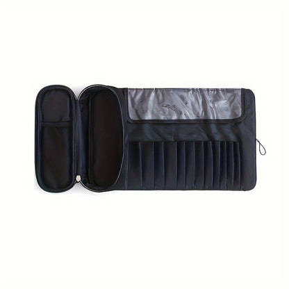 Large Capacity Makeup Brush Organizer Bag - Multi-Functional Korean Style Portable Cosmetic Pouch for Students