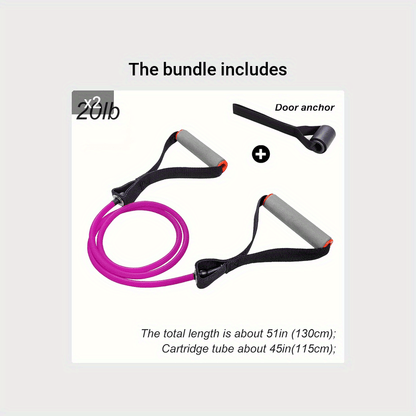 High Quality Latex Resistance Band With Big Handles And Door Anchor, Exercise Bands, Workout Bands, Suitable For Fitness Strength Training, Yoga, Pilates, Home Gym