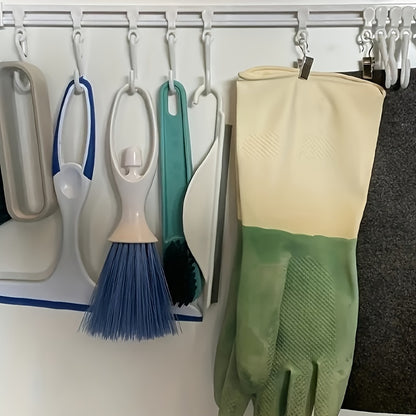 [No Drilling Storage Rack Sliding] Easy-Install Kitchen Storage Rack with Sliding Hooks - No Drilling Required, Adhesive Backing for Easy Organization, Utility Hooks