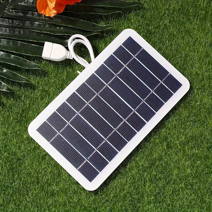 [Solar Charger] Solar Powered USB Solar Panel Charger For Outdoor Travel & Camping | One, Charge Controller, Female To Male USB Connector - Compatible With Mobile Phones, Power Banks, Flashlights, Fans, Tablets