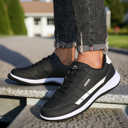 VanWeir Lightweight Men'S Shoes | Navy Blue/White, Lace-up Sports Shoes with MD/TPR Sole, Breathable Fabric Lining for Outdoor, Hiking & Casual Wear