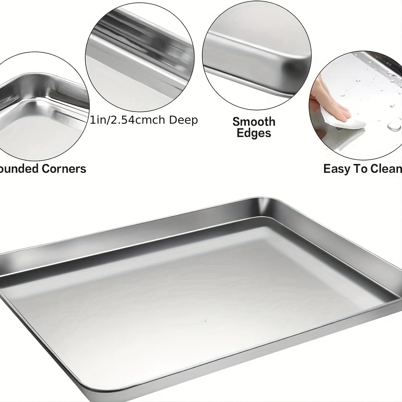 1pc Baking Sheet And Rack, Stainless Steel Cookie Sheet, Baking Pan Tray with Cooling Rack, Toxic & Healthy, Free & Dishwasher Safe, for Outdoor Picnic Party BBQ Accessories Kitchen Accessories