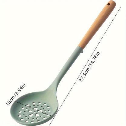 Silicone Kitchen Utensil Set - Long Handle Spatula & Soup Ladle, Non-Stick Cooking Tools for Home and Restaurant Use