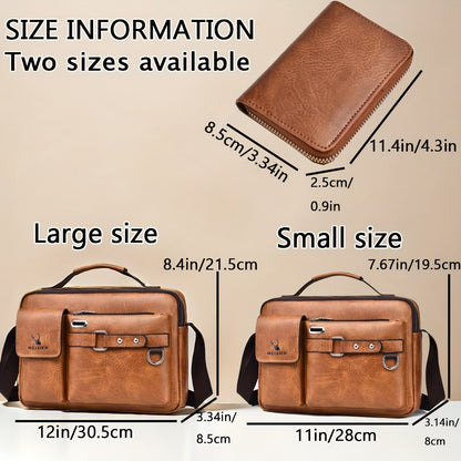 WEIXIER Men's Crossbody Bag Compatible for / - Adjustable Business & Casual Shoulder Pack, Office Bag, Gift for, Husband, Boyfriend ( Material)