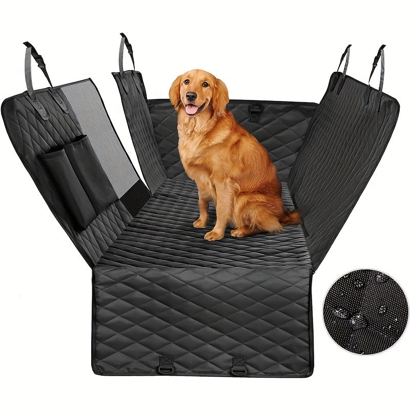 Dog Seat Cover for Back Seat, 100% Waterproof Dog Car Seat Covers with Mesh Window, Scratch Prevent Antinslip Dog Car Hammock, Car Seat Covers for Dogs, Dog Backseat Cover for Cars, Standard