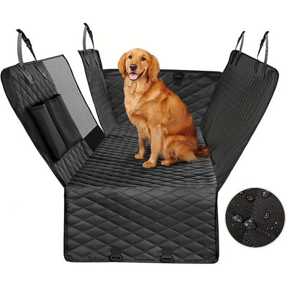 Dog Seat Cover for Back Seat, 100% Waterproof Dog Car Seat Covers with Mesh Window, Scratch Prevent Antinslip Dog Car Hammock, Car Seat Covers for Dogs, Dog Backseat Cover for Cars, Standard
