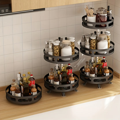 [Multipurpose] Rotating Organizer | Non-Slip | Countertop Storage | Tableware, Makeup, Spice | Kitchen Storage
