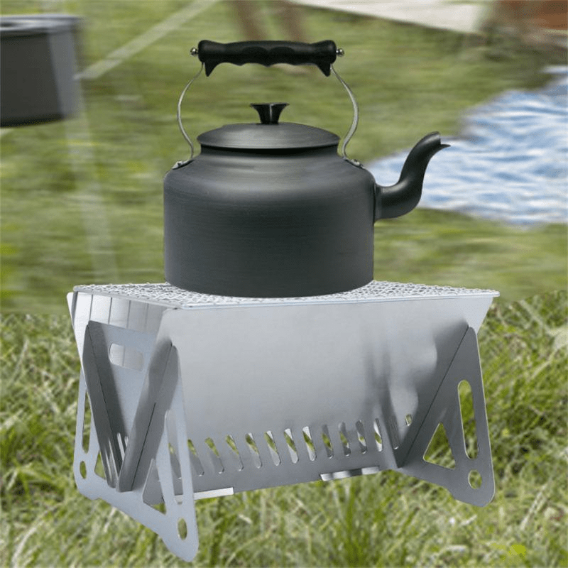 1pc Outdoor Portable Grill Stainless Steel Mini Camping Oven Ventilation Charcoal Stove Folding Picnic BBQ Camping Accessories