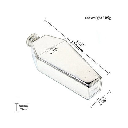 1pc Mini Hip Flask 3.38oz Coffin Shape Stainless Steel Portable Water Bottle, Gift For Men, Drinkware For Restaurants, Cafes, Bars