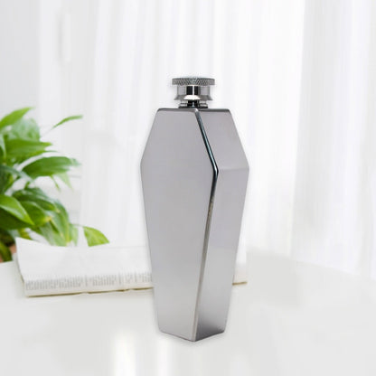 1pc Mini Hip Flask 3.38oz Coffin Shape Stainless Steel Portable Water Bottle, Gift For Men, Drinkware For Restaurants, Cafes, Bars