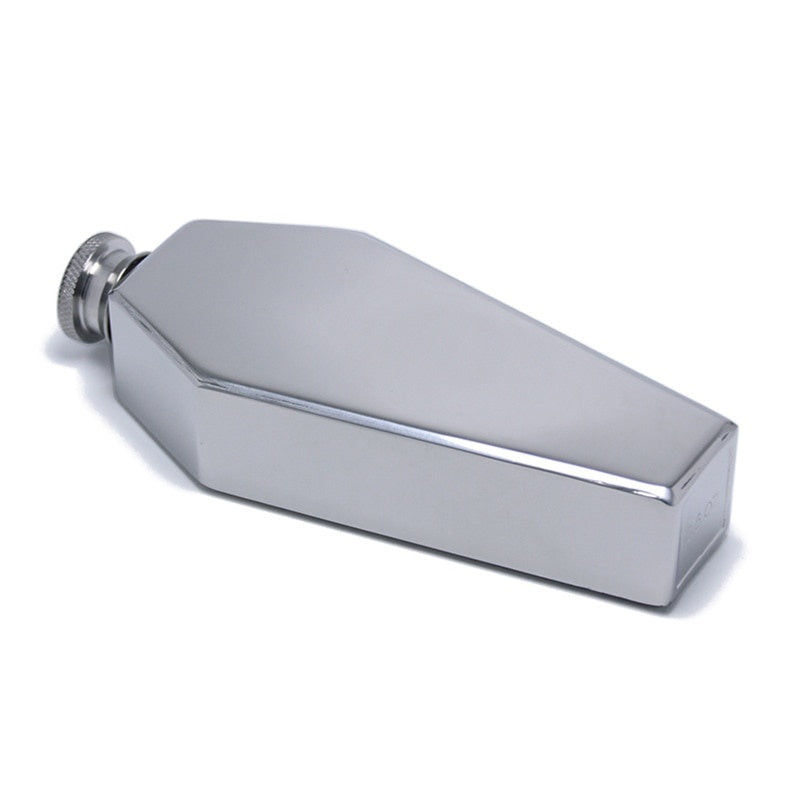 1pc Mini Hip Flask 3.38oz Coffin Shape Stainless Steel Portable Water Bottle, Gift For Men, Drinkware For Restaurants, Cafes, Bars