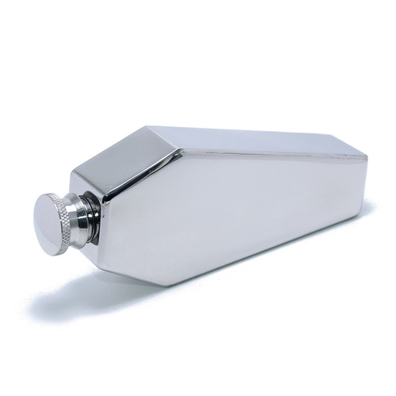 1pc Mini Hip Flask 3.38oz Coffin Shape Stainless Steel Portable Water Bottle, Gift For Men, Drinkware For Restaurants, Cafes, Bars
