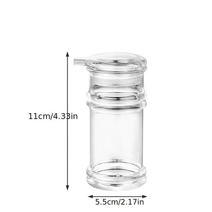 1pc Portable Clear Oil Pot - Seasoning Bottle with Sauce Dispenser for BBQ Kitchen - Reusable Plastic Spice Jar for Olive, Soy Sauce, Vinegar, and More Kitchen Essentials