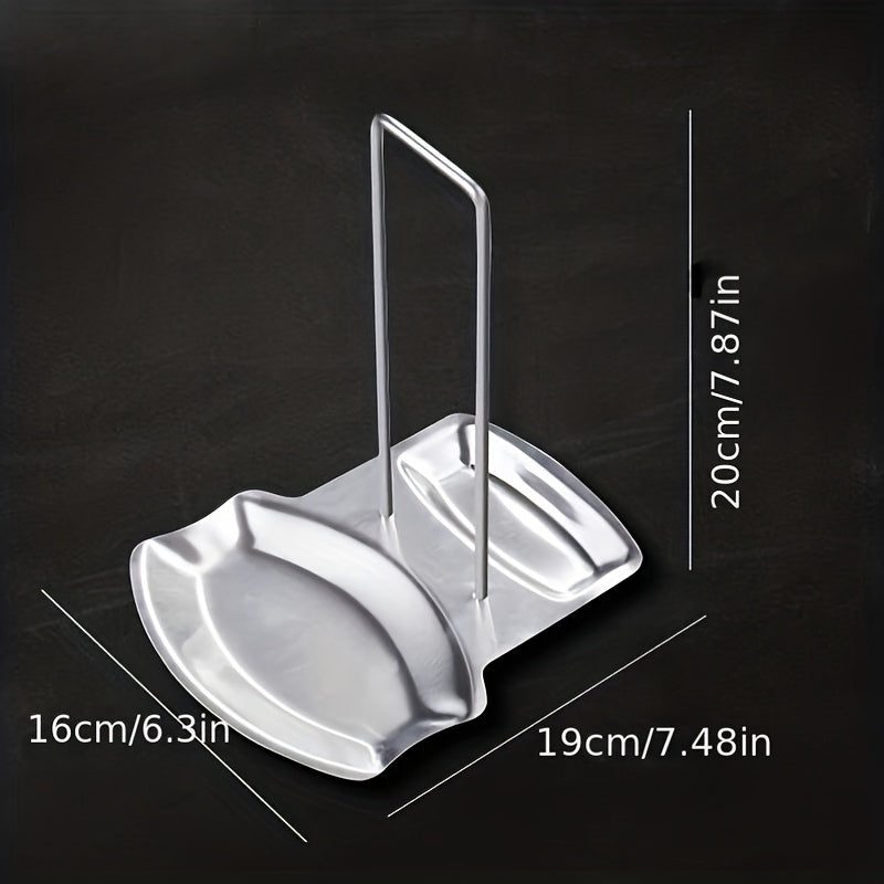 1pc Stainless Steel Pot Cover Rack, Household Kitchen Storage Rack, Pot Cover Storage Tray, Spoon Rack, Table Top, Seated With Tray