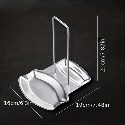 1pc Stainless Steel Pot Cover Rack, Household Kitchen Storage Rack, Pot Cover Storage Tray, Spoon Rack, Table Top, Seated With Tray