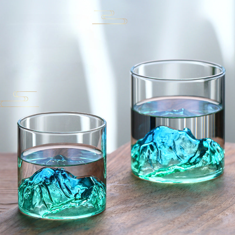 Elegant 3D Mountain Glass Cup - Unique & Reusable, Perfect for Any Drink & Season, High Borosilicate Drinkware