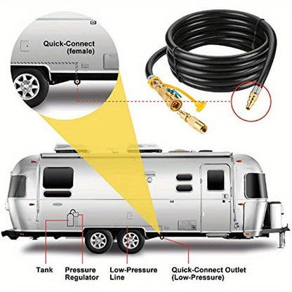 12 Low Pressure RV Propane Hose with Quick-Connect Fitting - Safe & Durable for Blackstone Tabletop Grill, Perfect BBQ & Grill Accessories for Outdoor Cooking Adventures, Fits 17 & 22 Models