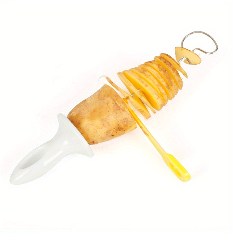 6pcs/set Portable Potato BBQ Skewers For Camping Chips Maker Potato Slicer Potato Spiral Cutter Barbecue Tools Kitchen Accessories