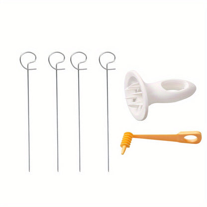 6pcs/set Portable Potato BBQ Skewers For Camping Chips Maker Potato Slicer Potato Spiral Cutter Barbecue Tools Kitchen Accessories
