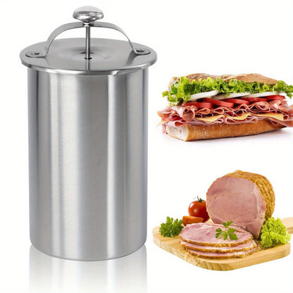 1pc, Stainless Steel Round Shape Meat Maker Machine For Making Healthy Homemade Deli Meat Sandwich, Seafood Meat Poultry Patty Gourmet Cooking Tools, Kitchen Stuff