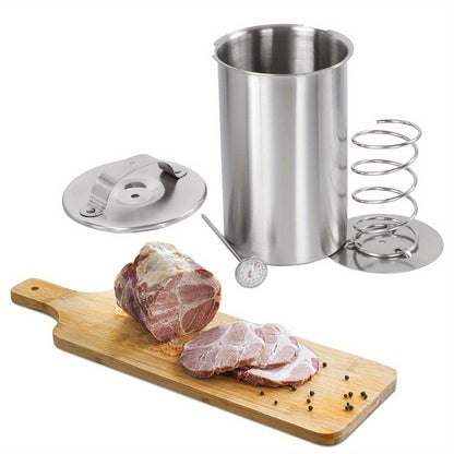 1pc, Stainless Steel Round Shape Meat Maker Machine For Making Healthy Homemade Deli Meat Sandwich, Seafood Meat Poultry Patty Gourmet Cooking Tools, Kitchen Stuff