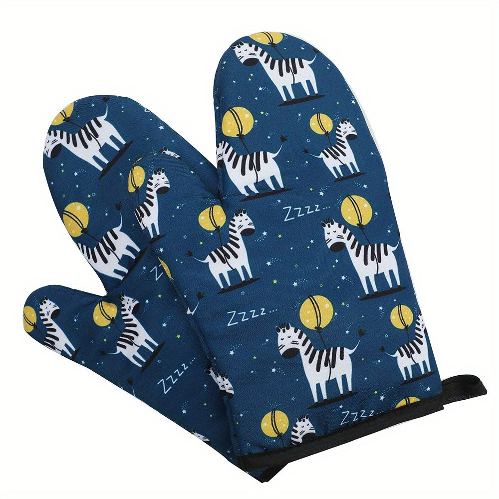 [1 Pair Heat Resistant Gloves] 1 Pair Oven Gloves, Thickened Insulated Gloves, Heat Resistant Anti Scalding Gloves, Oven Gloves For Kitchen, Gauntlet Oven Mitts Breathable For Cake Cookware Microwave Pizza Chef Pot BBQ, Kitch