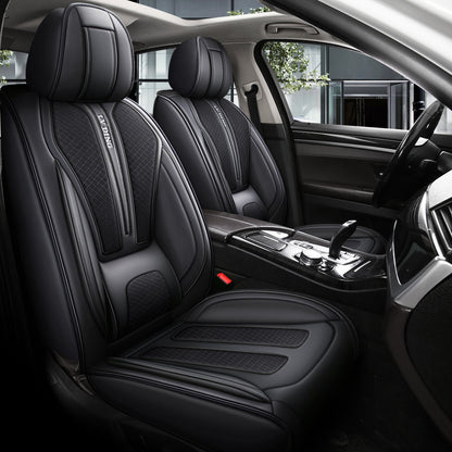 Full Set Car Seat Covers, Sport Style, Universal Fit, Full Coverage, Breathable Mesh, Lumbar Support, Trendy Automotive Seat Protector, All-Season