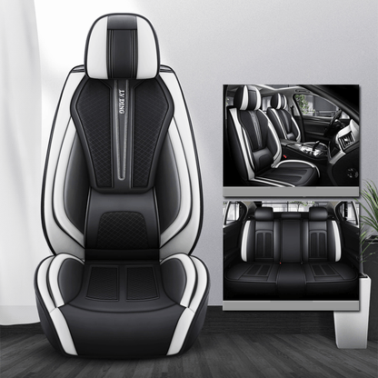 Full Set Car Seat Covers, Sport Style, Universal Fit, Full Coverage, Breathable Mesh, Lumbar Support, Trendy Automotive Seat Protector, All-Season