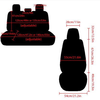 Universal Fit PU Leather Car Seat Covers Set, Cartoon Design, Full Wrap, Non-Washable for Vehicle, All-Season, No Filler - 5 Seats Deluxe Edition