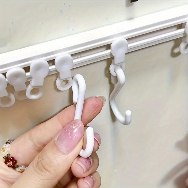[No Drilling Storage Rack Sliding] Easy-Install Kitchen Storage Rack with Sliding Hooks - No Drilling Required, Adhesive Backing for Easy Organization, Utility Hooks