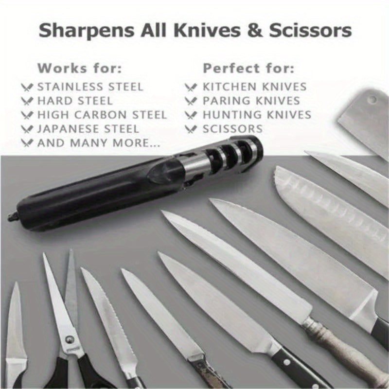 4-in-1 Professional Tungsten Fast Sharpener for Kitchen Knives and Scissors - Household Knife Tool