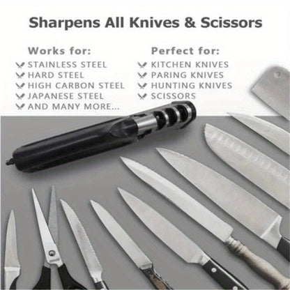4-in-1 Professional Tungsten Fast Sharpener for Kitchen Knives and Scissors - Household Knife Tool