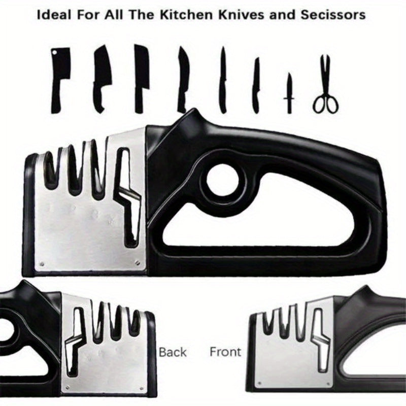 4-in-1 Professional Tungsten Fast Sharpener for Kitchen Knives and Scissors - Household Knife Tool