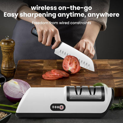 Knife Sharpener Professional 2-Stage Electric Knife Sharpener, Knife Sharpener for Kitchen Knives with Quick Sharpening and Polishing Function, Easy to use for all kinds of kitchen knives