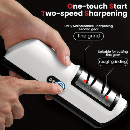 Knife Sharpener Professional 2-Stage Electric Knife Sharpener, Knife Sharpener for Kitchen Knives with Quick Sharpening and Polishing Function, Easy to use for all kinds of kitchen knives